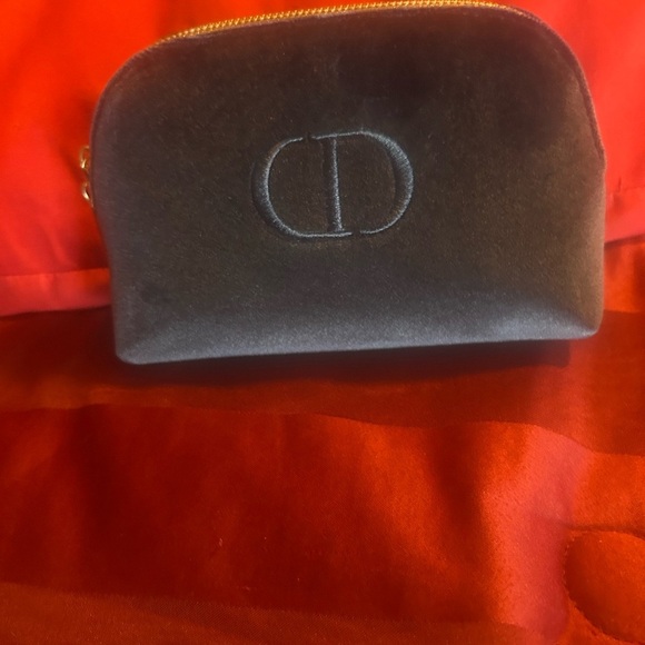 Dior Accessories - Christian Dior navy Velvet cosmetics bag
